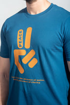 Blue Graphic Peace Form T-Shirt