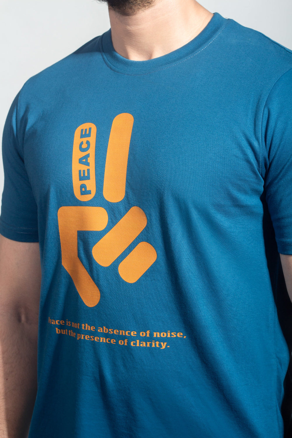 Blue Graphic Peace Form T-Shirt