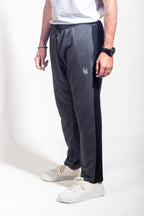 Grey & Black Contrast Embroidered Trouser