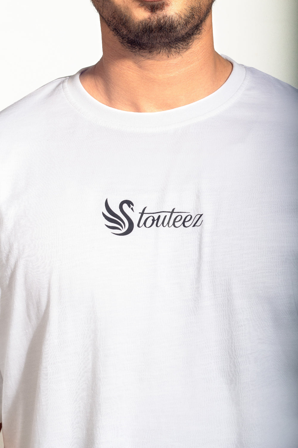 White Puff Printed Streetwear T-Shirt