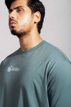 Ocean Green Puff Printed Streetwear T-Shirt