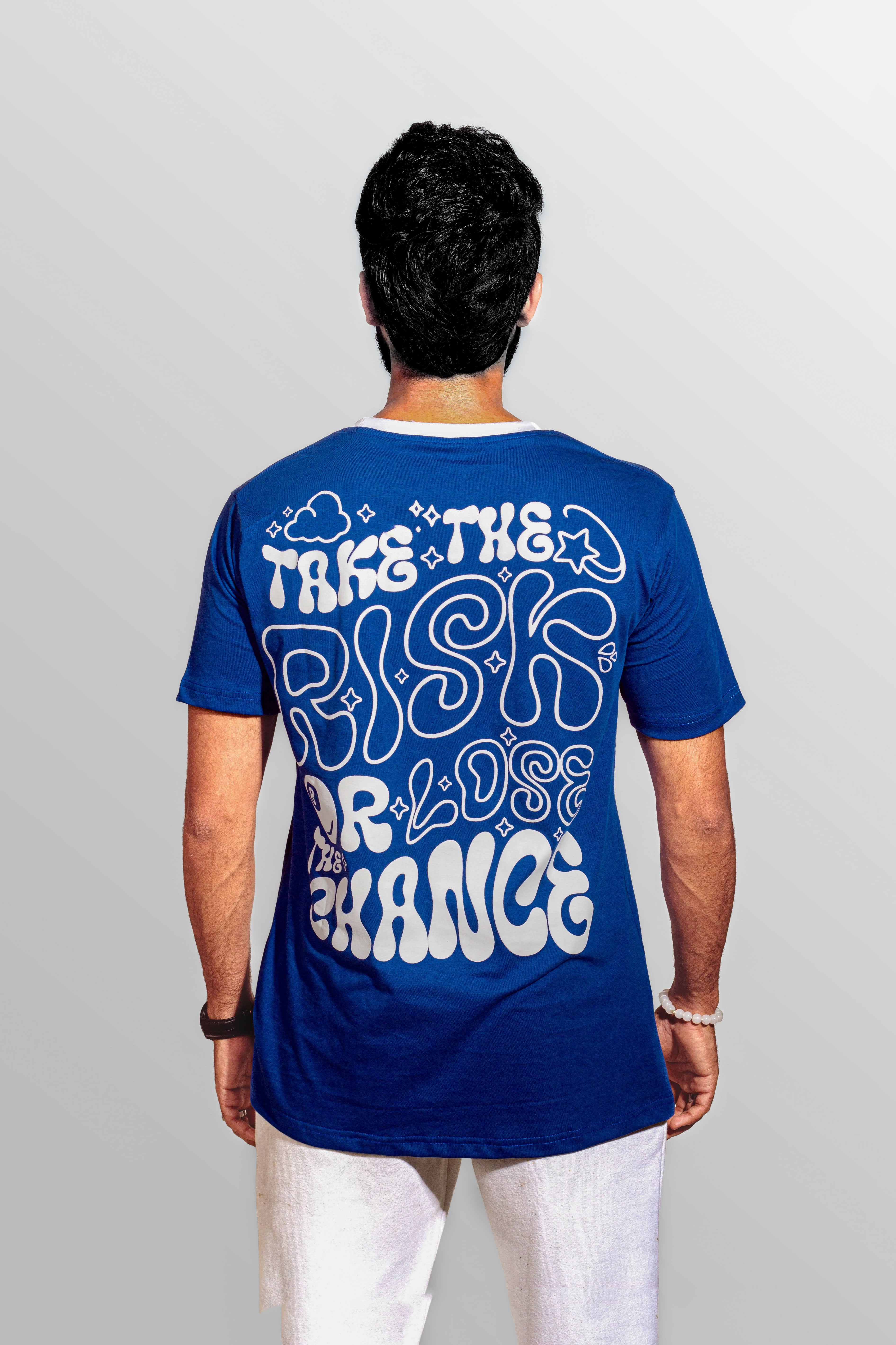 Royal Blue Puff Printed Streetwear T-Shirt