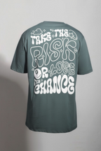 Ocean Green Puff Printed Streetwear T-Shirt