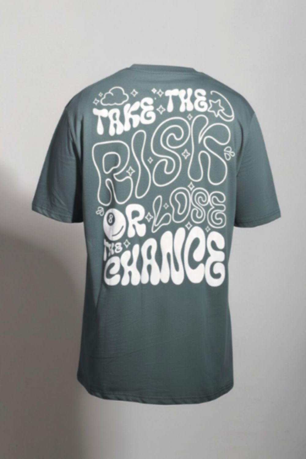 Ocean Green Puff Printed Streetwear T-Shirt