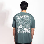 Ocean Green Puff Printed Streetwear T-Shirt