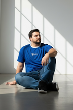 Royal Blue Puff Printed Streetwear T-Shirt