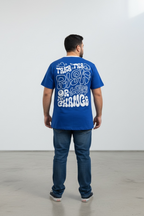 Royal Blue Puff Printed Streetwear T-Shirt