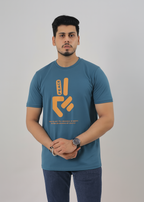 Blue Graphic Peace Form T-Shirt